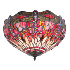 Plafonnier dragonfly red, verre et métal
