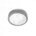 Plafonnier e27 basic, aluminium et polycarbonate, gris, 26 cm