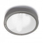 Plafonnier e27 basic, polycarbonate, gris, 26 cm