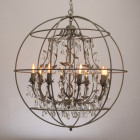Plafonnier gris loft 8 ampoules 165 cm