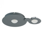 Plafonnier gris techno 2 ampoules 3.5 cm