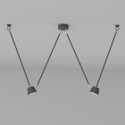 Plafonnier gris techno 2 ampoules 65 cm