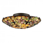 Plafonnier kami, bronze vintage et verre tiffany