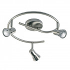 Plafonnier krius, spirale, chrome satiné, 3 ampoules