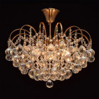 Plafonnier laiton crystal 6 ampoules 40 cm