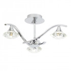 Plafonnier langella, chrome et cristal, 3 ampoules