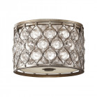 Plafonnier lucia, argent bruni et cristal, 31 cm, 2 ampoules