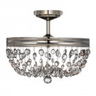 Plafonnier malia, nickel poli et cristal, 3 ampoules