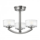 Plafonnier meridian, nickel brossé et verre