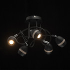 Plafonnier noir techno 5 ampoules 21 cm