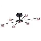 Plafonnier noir techno 6 ampoules 23 cm