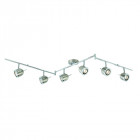 Plafonnier palmer 183cm chrome et argent satiné, 6 spots