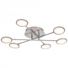 Plafonnier pluto, nickel et plastique, 6 ampoules