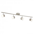 Plafonnier quad, argent satiné, 4 ampoules