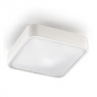 Plafonnier ras, aluminium blanc et acrylique, carré 30 cm