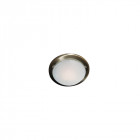 Plafonnier rond 30 cm, en laiton antique et verre