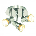 Plafonnier rond decco argent satiné, lot de 6