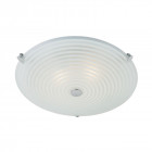 Plafonnier roundel, chrome et verre