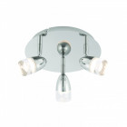 Plafonnier saul, nickel et acrylique, 3 ampoules