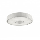 Plafonnier spin, acier textile et ppma, chrome et blanc, 100 cm