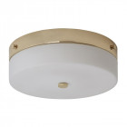 Plafonnier tamar, 29 cm, finition or poli, verre opale, led, ip44
