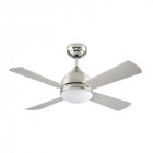 Plafonnier-ventilateur borneo, en nickel satiné, verre et mdf