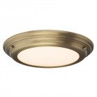 Plafonnier welland, laiton antique, verre opale, module led, ip44