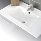 Plan de toilette Soft simple vasque en céramique blanc brillant 80 cm