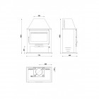 Fm poêle à bois acier m-108 12,5kw avec porte en fonte