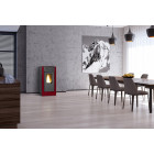 Ferlux poêle à granulés chaudière hydraulique altea hydro 12kw rouge impérial