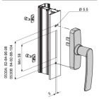 Poignée crémone menuiserie aluminium à 1 fourche gea argent laqué