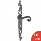 Poignées de porte fer forgé rustique coq vieil argent trou clé l 330x36 mm lot de 50