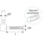 Polygond axe de ø 16 mm à clips tige de ø10 x 130 mm acier polyester noir Polygond axe de ø 16 mm à clips tige de ø10 x 130 mm acier polyester noir