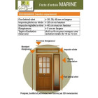 Porte D'ENTREE bois exo modèle 'marine' 215x90 poussant droite