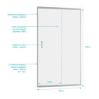 Porte de douche coulissante 120x200 cm - Verre transparent - Profilé chrome - CHROMED CRUSH Aurlane - FAC769