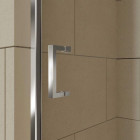 Porte de douche coulissante 140x200 cm - Verre transparent - Profilé chrome - CHROMED CRUSH Aurlane - FAC770