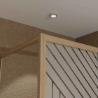 Porte de douche coulissante avec retour 120x80x200cm Style Japandi Géométrique - Cadre Effet Bois - HINATA Aurlane - PACF498