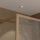 Porte de douche coulissante avec retour 120x90x200cm - Style Japandi arrondi cadre effet bois - HINATA Aurlane - PACF501