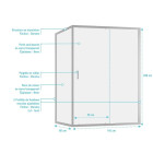 Porte de douche coulissante et retour 140x80x200cm - Verre trempé 6 mm - Profilé chrome - CHROMED CRUSH Aurlane - PACF494