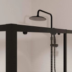 Porte de douche coulissante extensible 100x185cm et retour fixe 80cm Noir - BLACK SLIDE Aurlane - PACF530