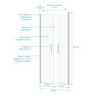 Porte de douche double battant 90x200cm - Verre trempé transparent 6mm - Profil chromé Aurlane - FAC228