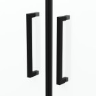 Porte de douche double battant 90x200cm - Verre trempé transparent 6mm - Profil Noir Mat Aurlane - FAC227