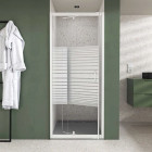 Porte de douche extensible de 69 à 80 x 185cm - Profil Blanc - Verre Trempé 4mm - FLEXY Aurlane - FAC145
