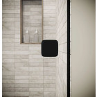 Porte de douche pivotante 80x195cm - Verre trempé 8mm anticalcaire - Alu Noir - DARK ELEMENTARY Aurlane - FAC1102