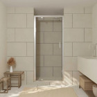 Porte de douche pivotante 90x200 cm - Profilés chrome - Verre trempé 6 mm - CHROMED CRUSH Aurlane - FAC774
