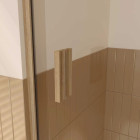 Porte de douche pivotante et retour 120x80x200cm - Profilés alu effet bois - Verre trempé 6mm - WOOD CRUSH Aurlane - PACF503