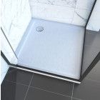 Porte de douche Pivotante et retour profilés noir + receveur à poser - 80x80x204cm - CRUSH PIVOTANTE Aurlane - FAC398