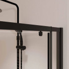 Porte de douche pivotante Noir 80-90x185cm - Extensible de 78 à 90 cm - BLACK SLIDE 70 80 Aurlane - FAC1132