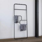 Porte serviette 176x60x1,6 cm en métal noir mat - Support type atelier - PUZZLE DARK DESIGN Aurlane - 701074
