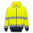 Sweat-shirt à capuche bicolore hv à zip - b317 - Couleur et taille au choix